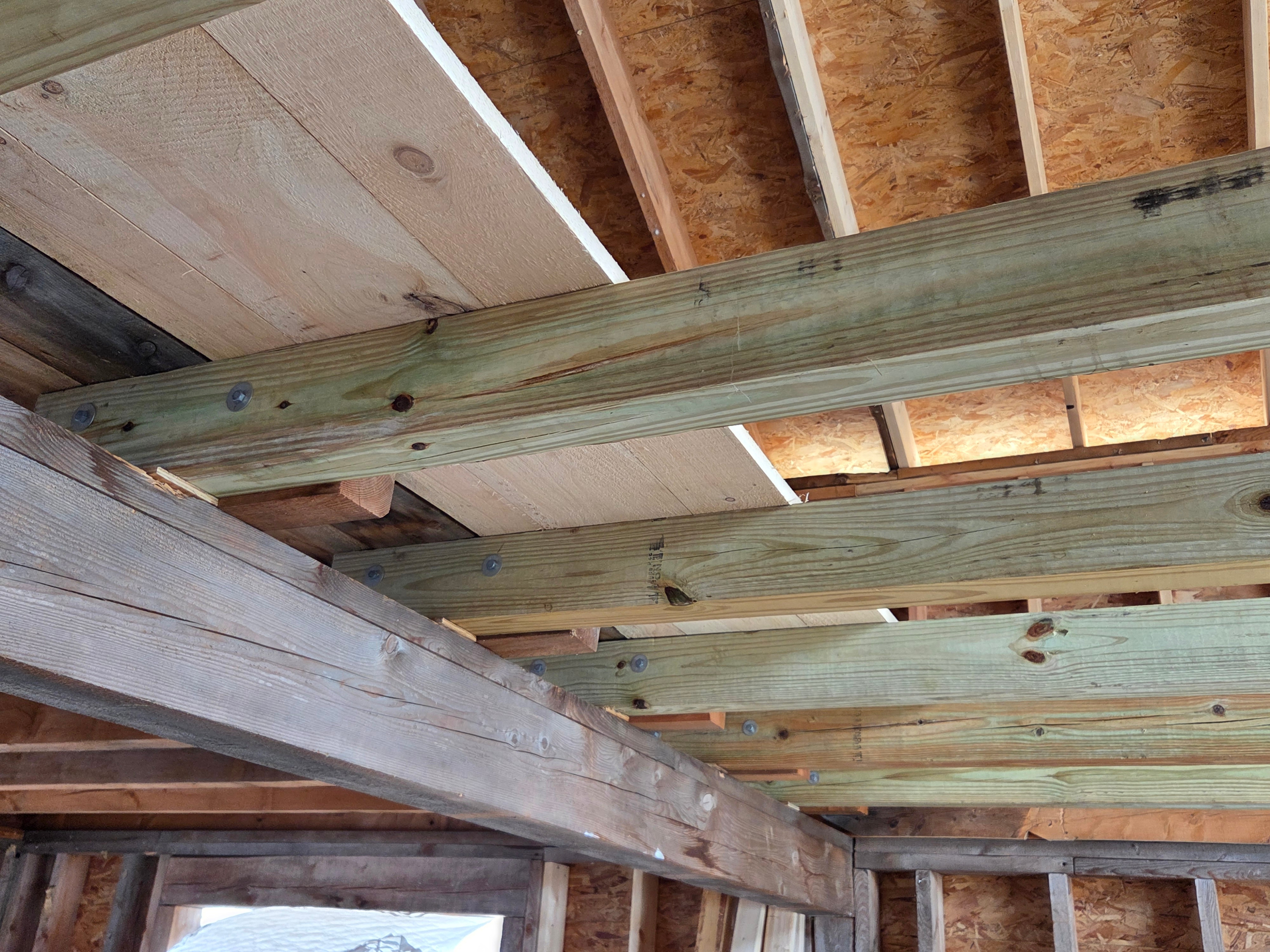 Underneath the new flooring area