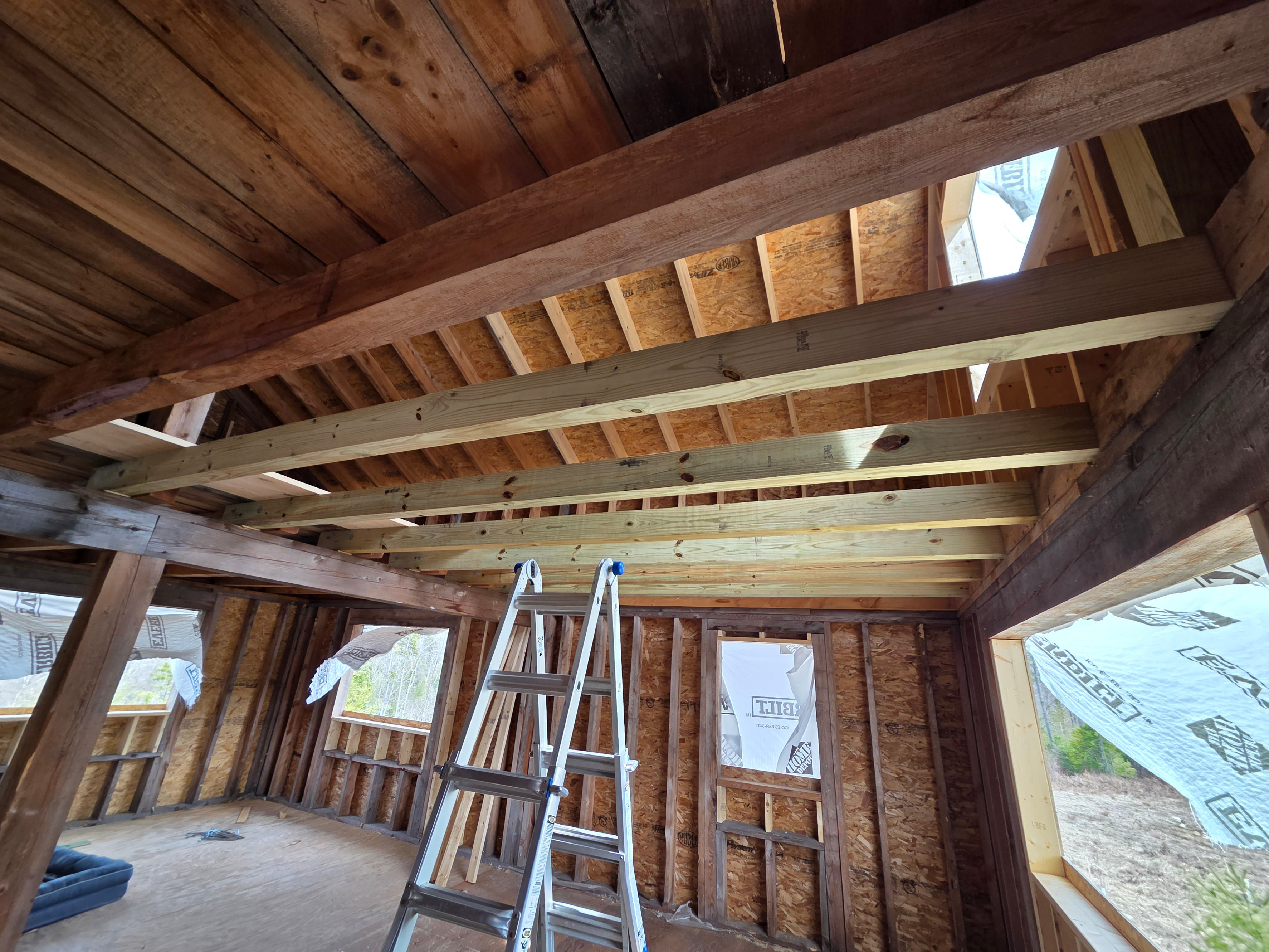 Underneath the new flooring area